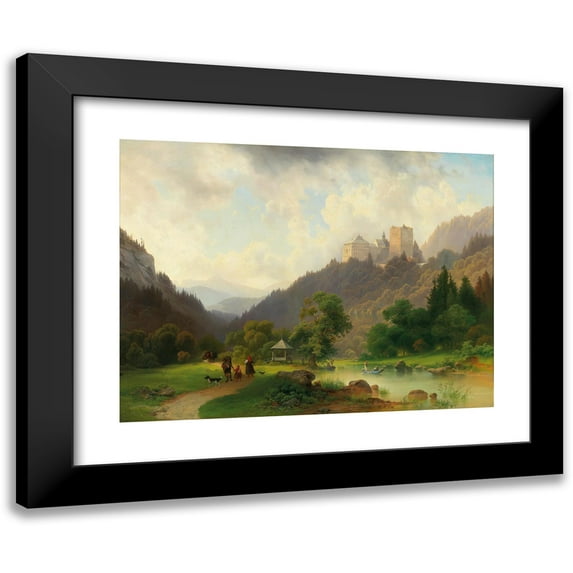 Joseph Holzer 24x19 Black Modern Framed Museum Art Print Titled - The Pleasures of Summer at the Foot of a Castle