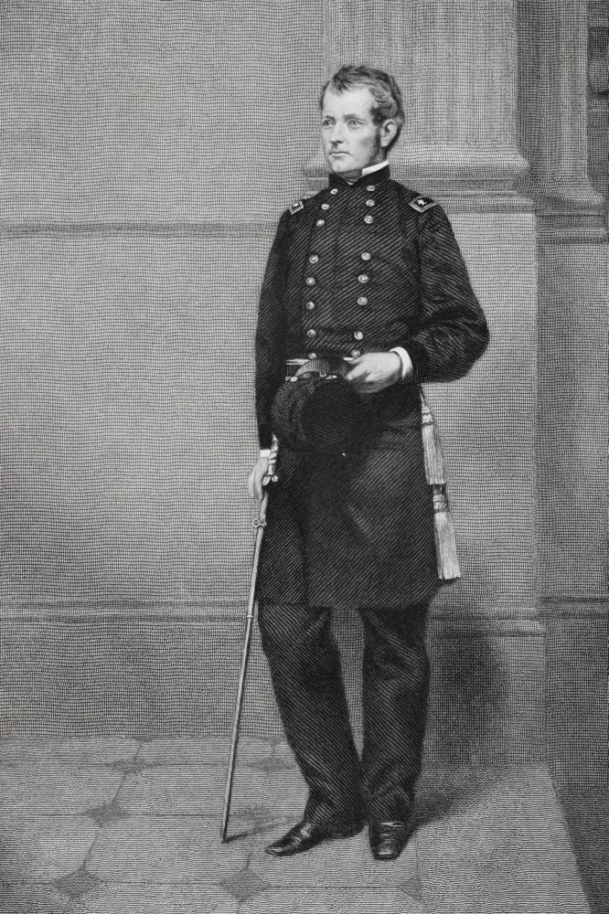 Joseph Hooker 1814 - 1879 Union General In American Civil War From Painting By Alonzo Chappel Canvas Art - Ken Welsh Design Pics (22 x 34)