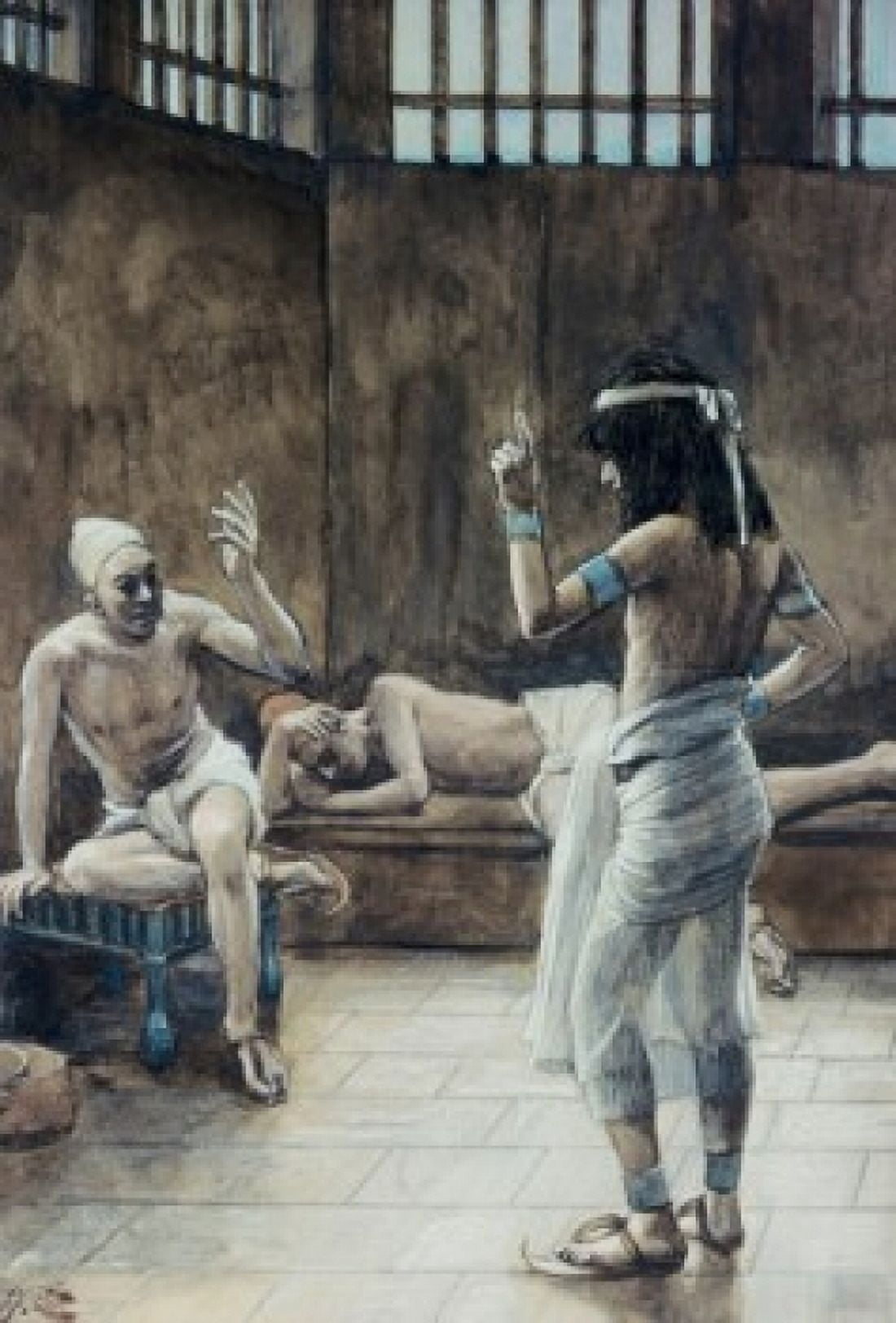 Joseph Interprets the Dreams Whilst in Prison James J Tissot (1836-1902French) Jewish Museum New York USA Canvas Art - James Tissot (24 x 36)