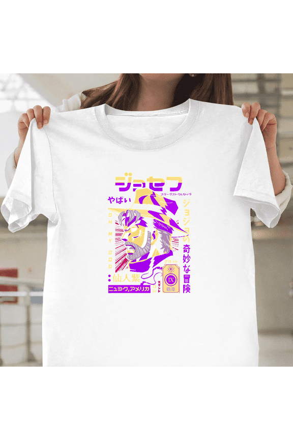 Joseph Joestar JoJos Bizarre Adventure Anime JJBA Battle Unisex T-Shirt, for men & women, up to size 5XL.