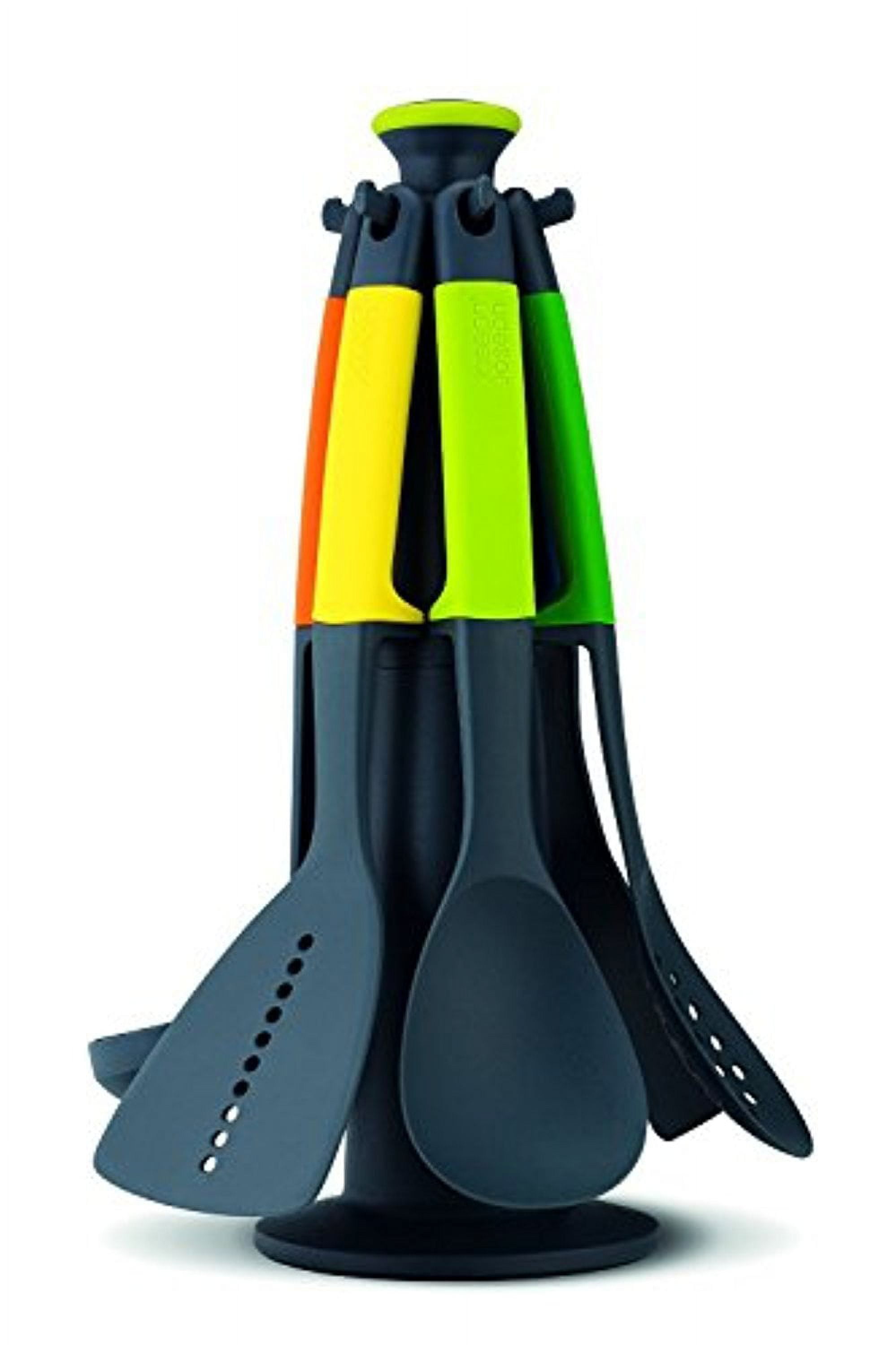Servappetit Colorful Kitchen Utensils Tool Set, Nonstick Cookware,  Dishwasher Safe, 6 - Piece With Rotating Stand