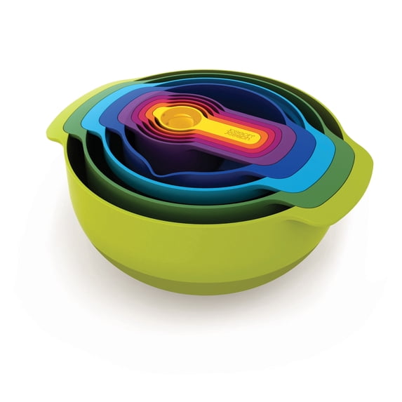 Joseph Joseph Nest 9-Piece Food Preparation Set with Nesting Mixing Bowls and Measuring Cups