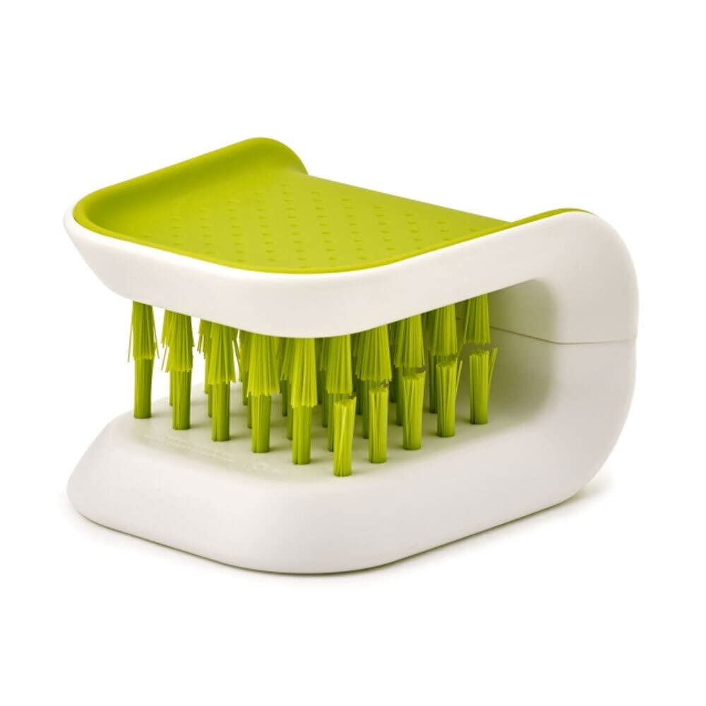 Green and White Portable Knife and Cutlery Cleaning Brush