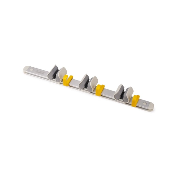 Joseph Joseph CleanTech Cleaning Utility Tool Storage Organiser Rail with 3 Adjustable Grips and 3 Hooks