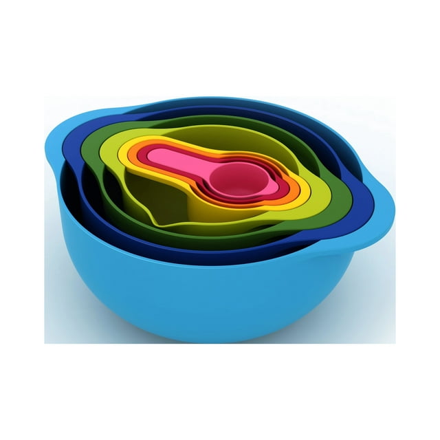 Joseph Joseph Duo 8- Food Preparation & Measuring Cup Space-Saving Set, Plastic, Multi-color