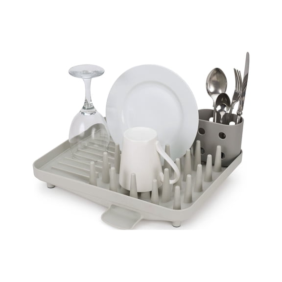 Joseph Joseph Duo Compact Dish Drying Rack with Removable Cutlery Drainer Small Countertop Dish Rack for Kitchens, Apartments, Dorms & RVs