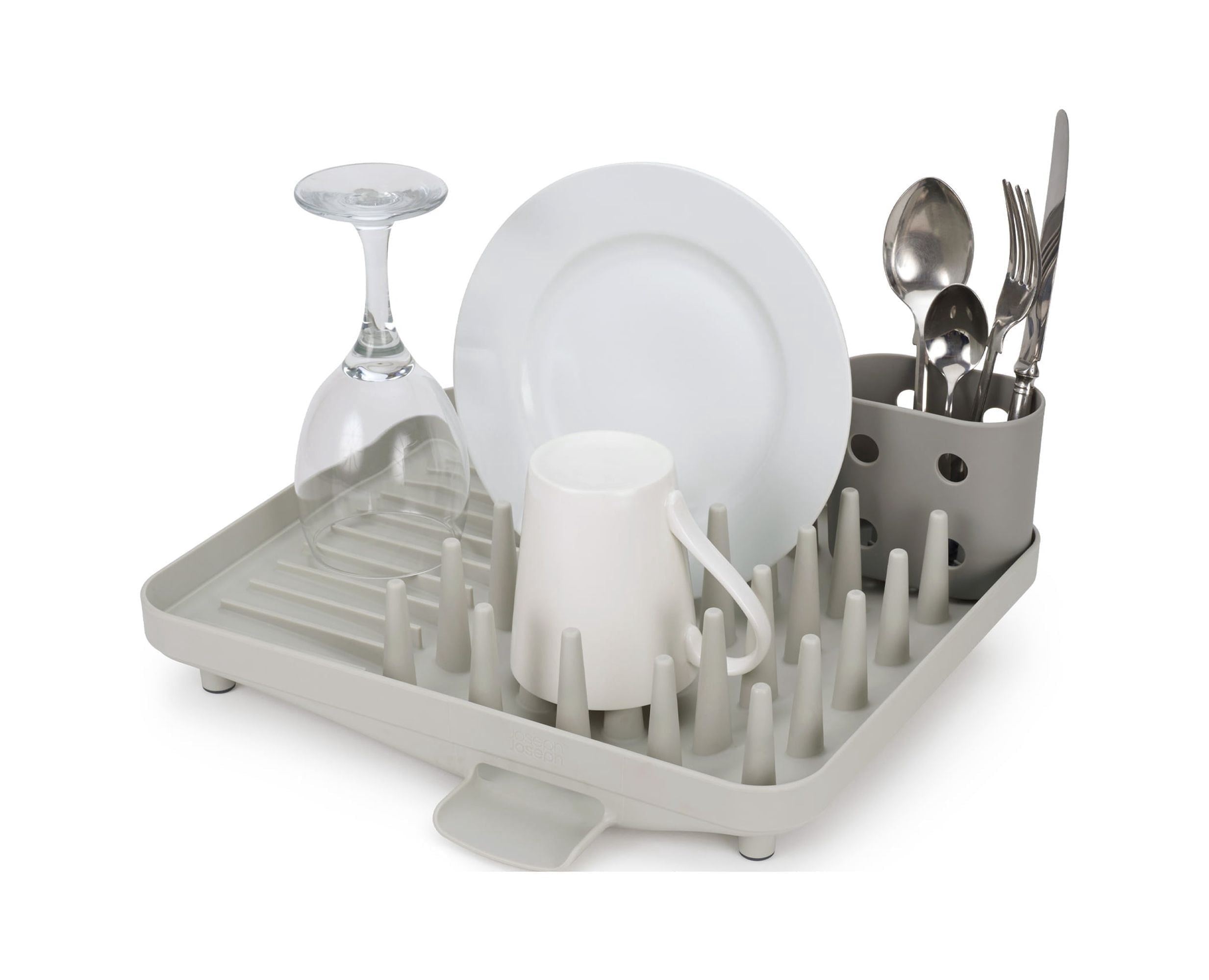 Joseph Joseph Duo Compact Dish Drying Rack with Removable Cutlery Drainer – Small Countertop Dish Rack for Kitchens, Apartments, Dorms & RVs