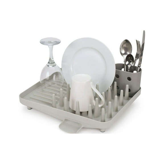 Joseph Joseph Duo Compact Dish Drying Rack with Removable Cutlery Drainer – Small Countertop Dish Rack for Kitchens, Apartments, Dorms & RVs