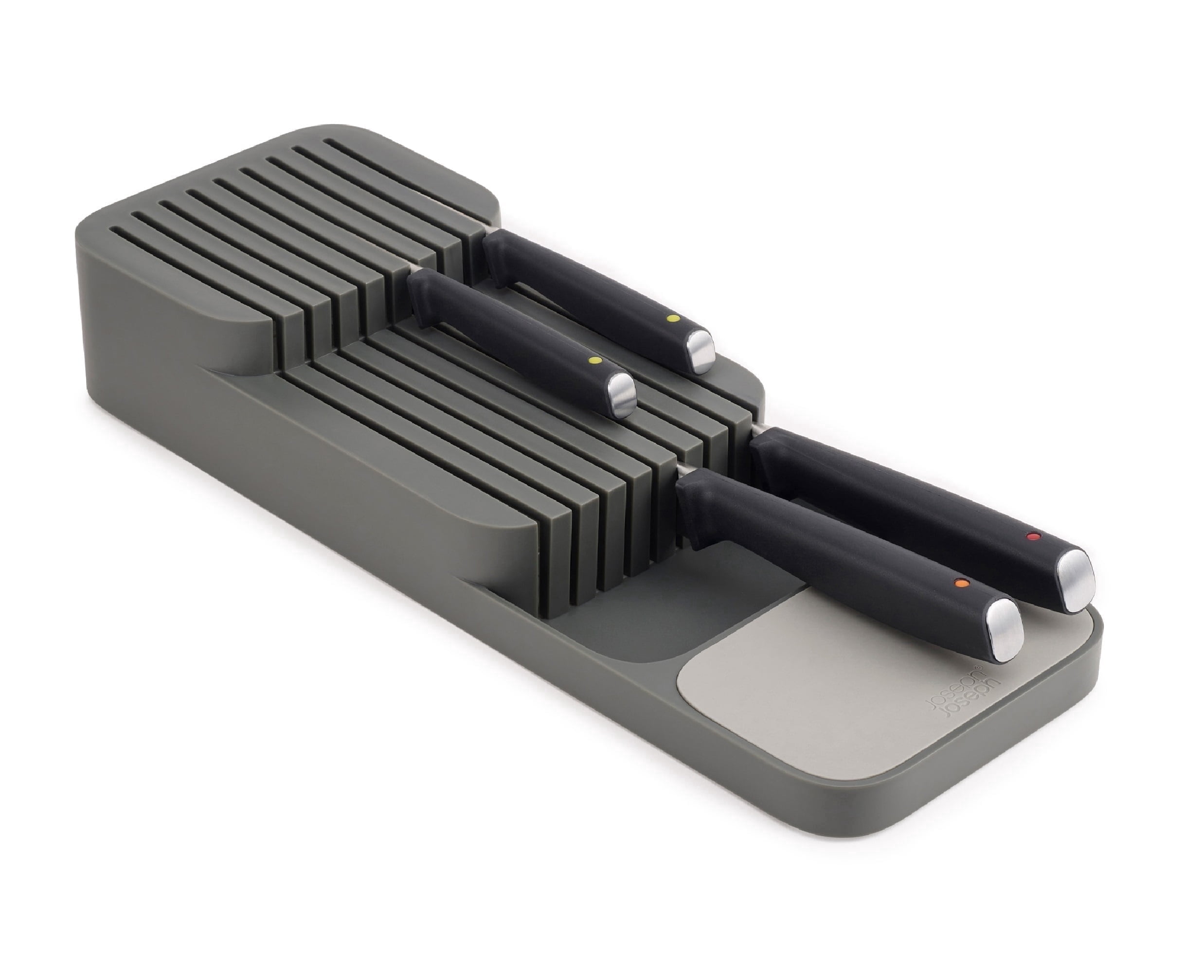 Joseph Joseph Duo In-Drawer Knife Organizer for Kitchen Drawers  Space-Saving Knife Block Holder for Up to 9 Knives
