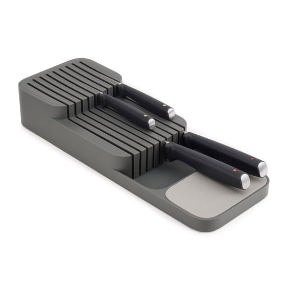 Joseph Joseph Duo In-Drawer Knife Organizer for Kitchen Drawers  Space-Saving Knife Block Holder for Up to 9 Knives