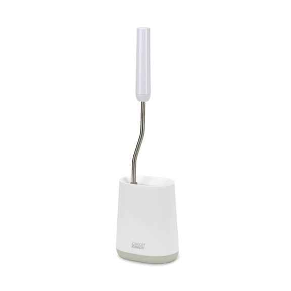 Joseph Joseph Duo Slim Toilet Brush with Holder, Compact Toilet Bowl Brush Set with Covered Holder, Space-Saving Bathroom Storage