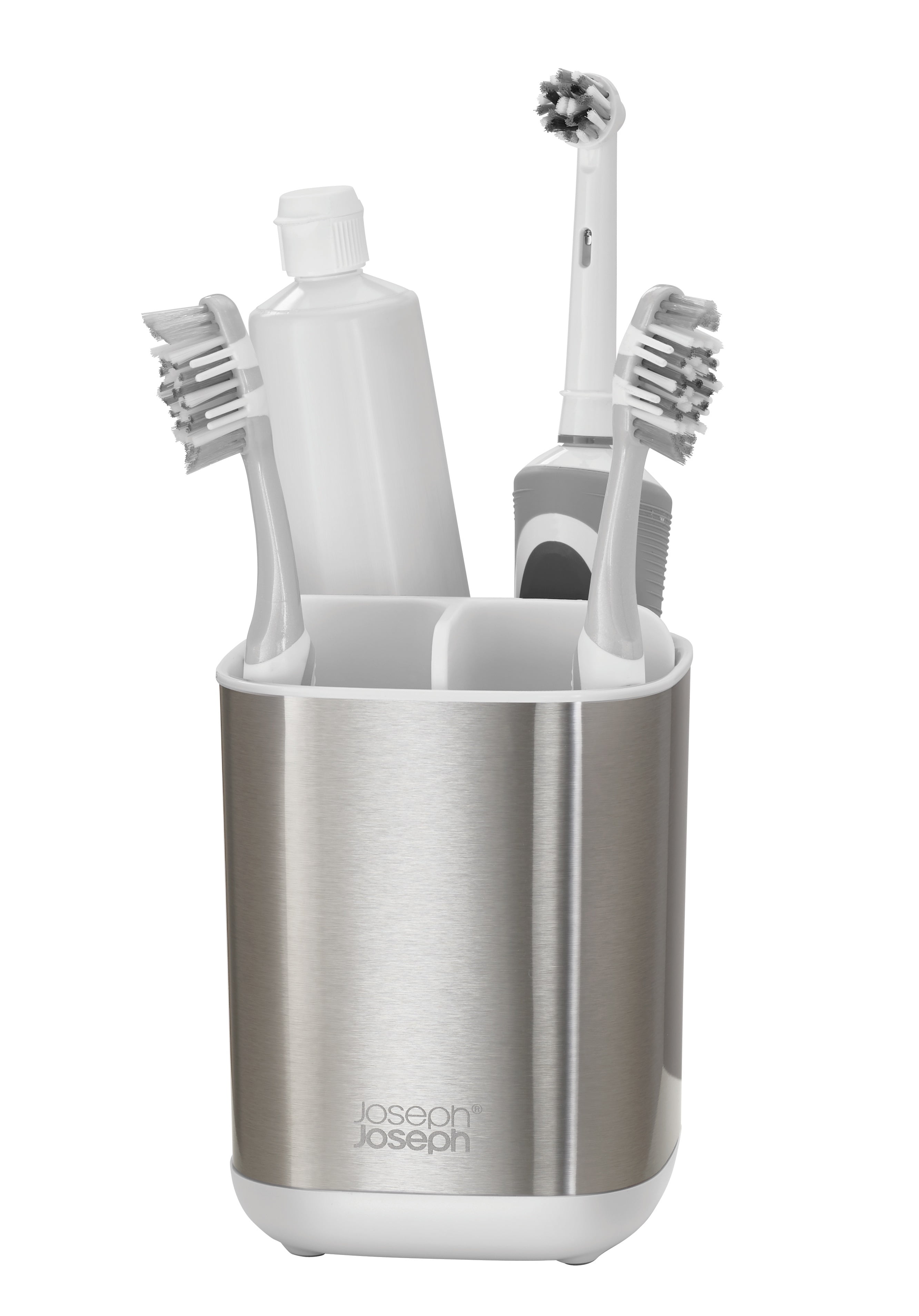 Compact Stainless Steel Toothbrush Holder with Ventilation
