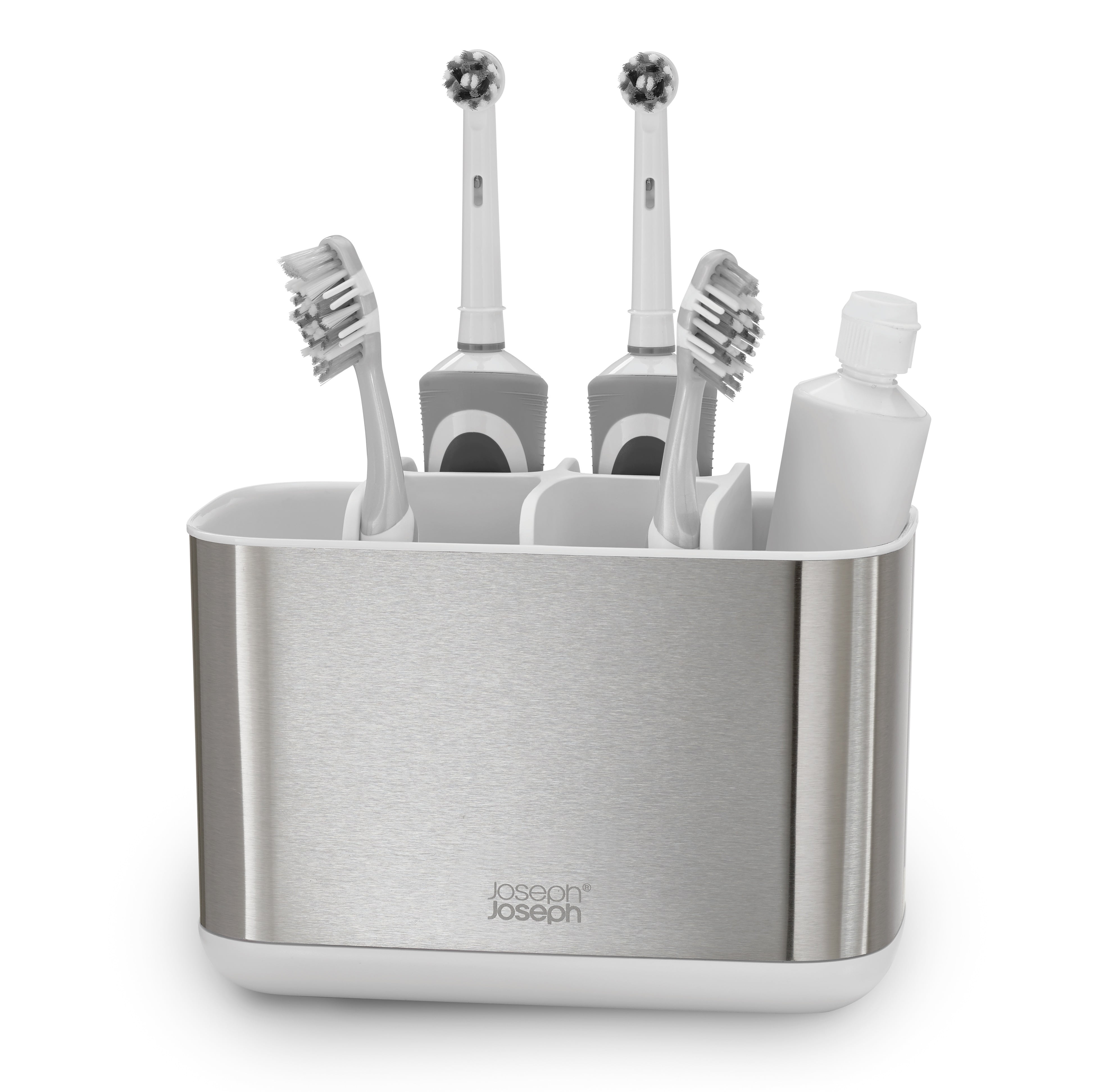 Joseph Joseph Large Stainless Steel Toothbrush Holder with Ventilation