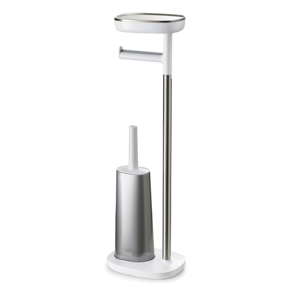 Joseph Joseph EasyStore Toilet Paper Holder Stand with Stainless Steel Flex Toilet Brush