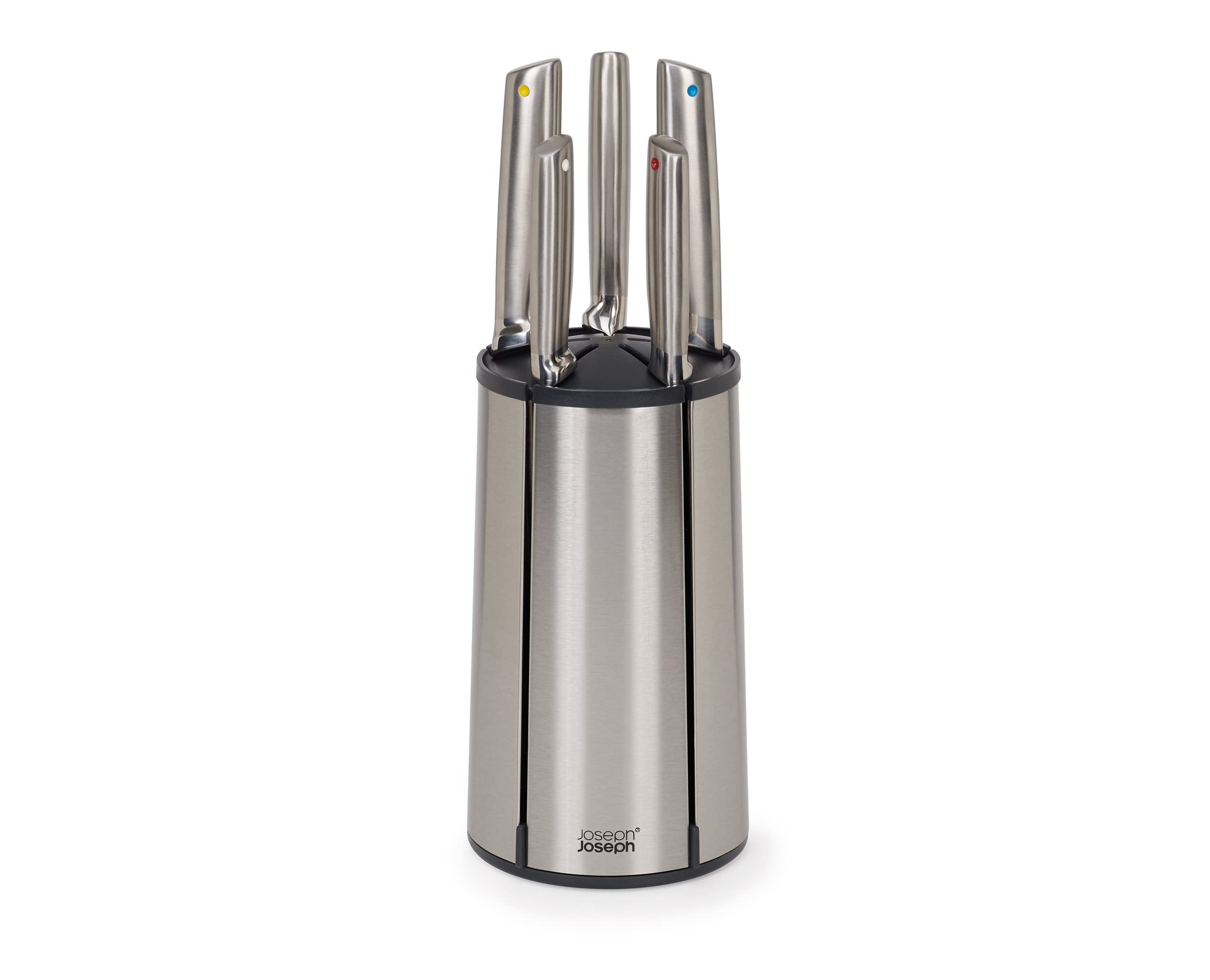 Joseph Joseph Elevate Steel 5-Piece Knife Set with Stainless Steel Carousel