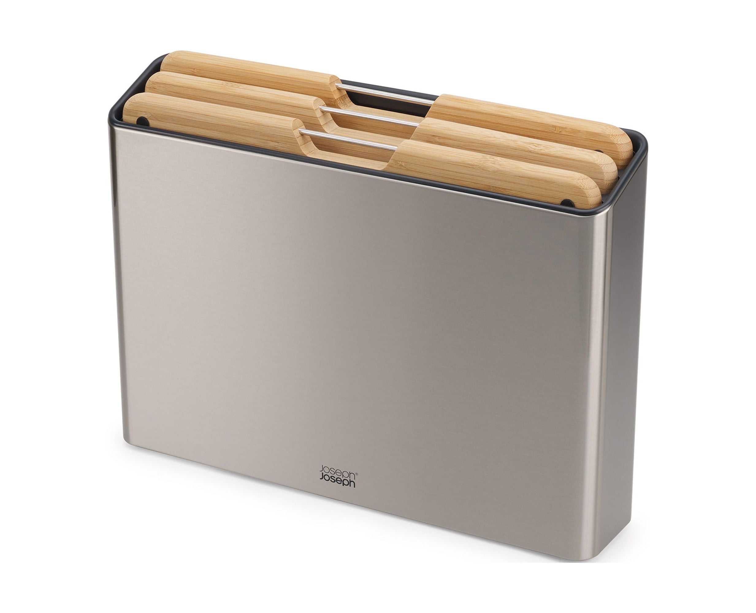 Stainless Steel and Bamboo 3-Piece Rectangular Chopping Board Set