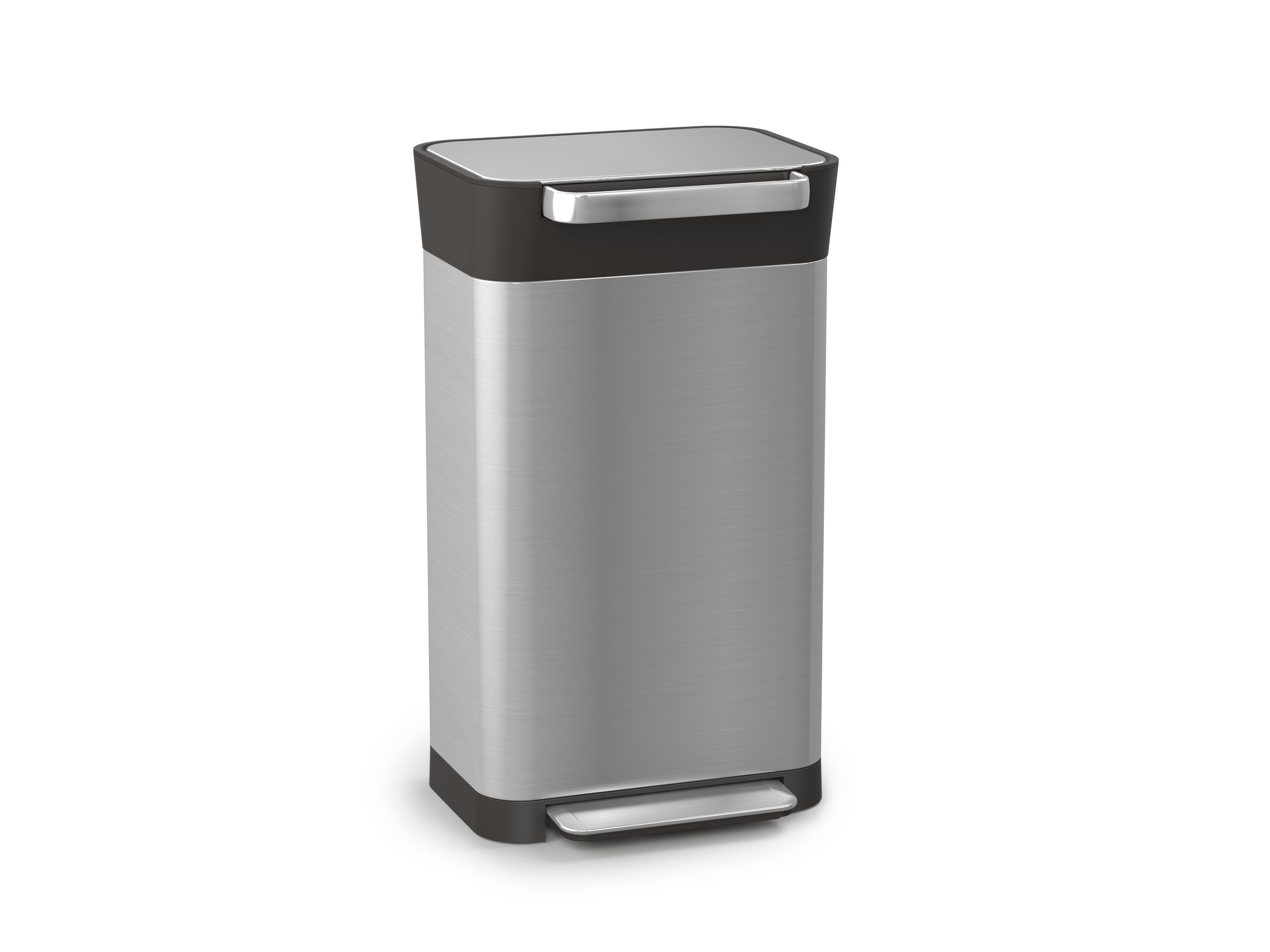 Genuine Joe 30-Gallons Silver Steel Commercial Touchless Kitchen Trash Can  with Lid Indoor in the Trash Cans department at