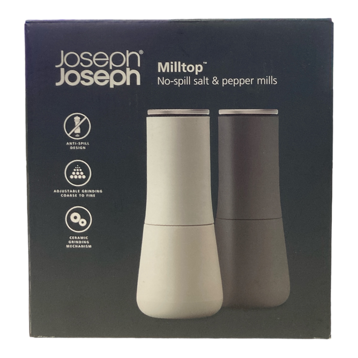 Joseph Joseph Milltop Nonspill Salt & Pepper Set (Grey)