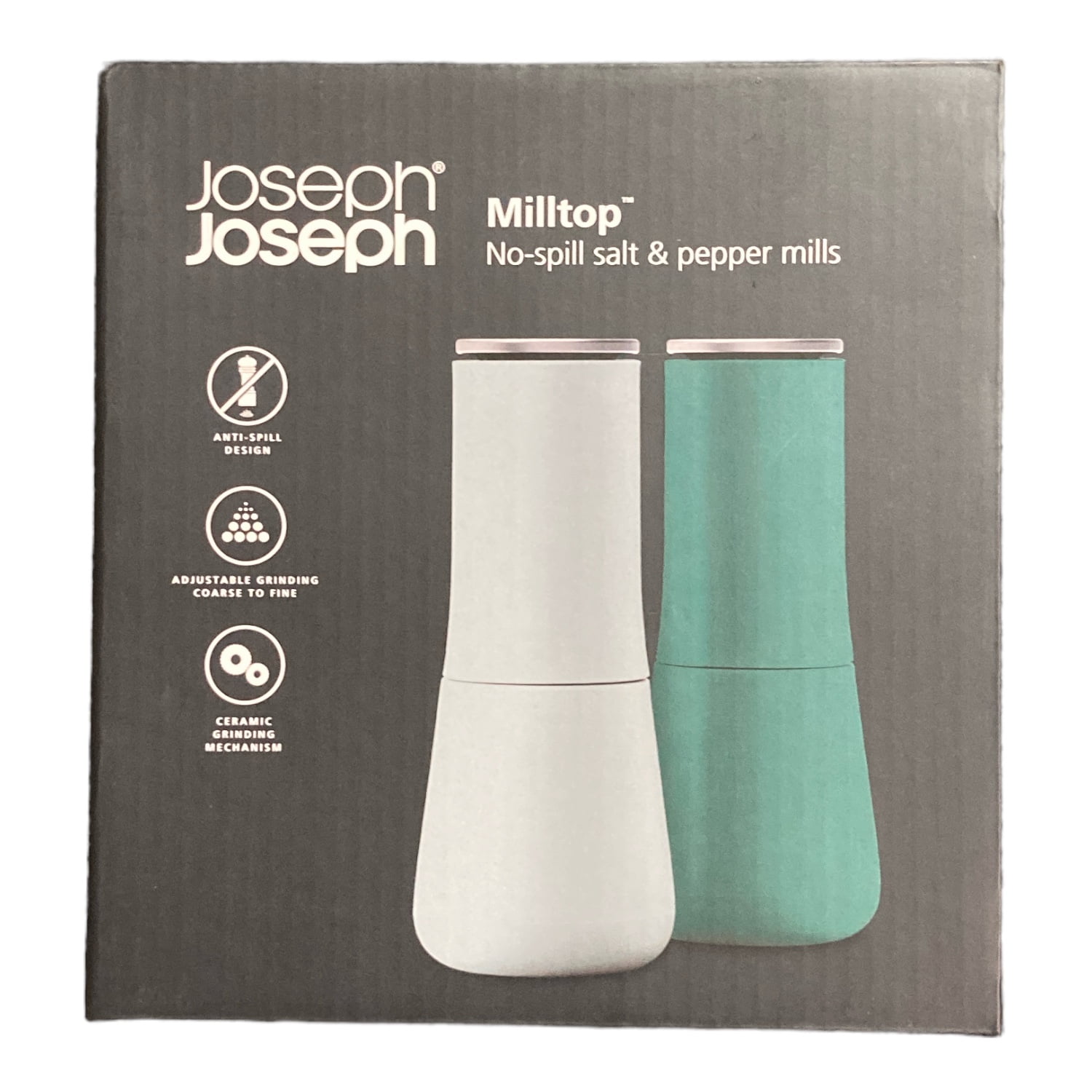 Joseph Joseph Milltop Nonspill Salt & Pepper Set (Sage)