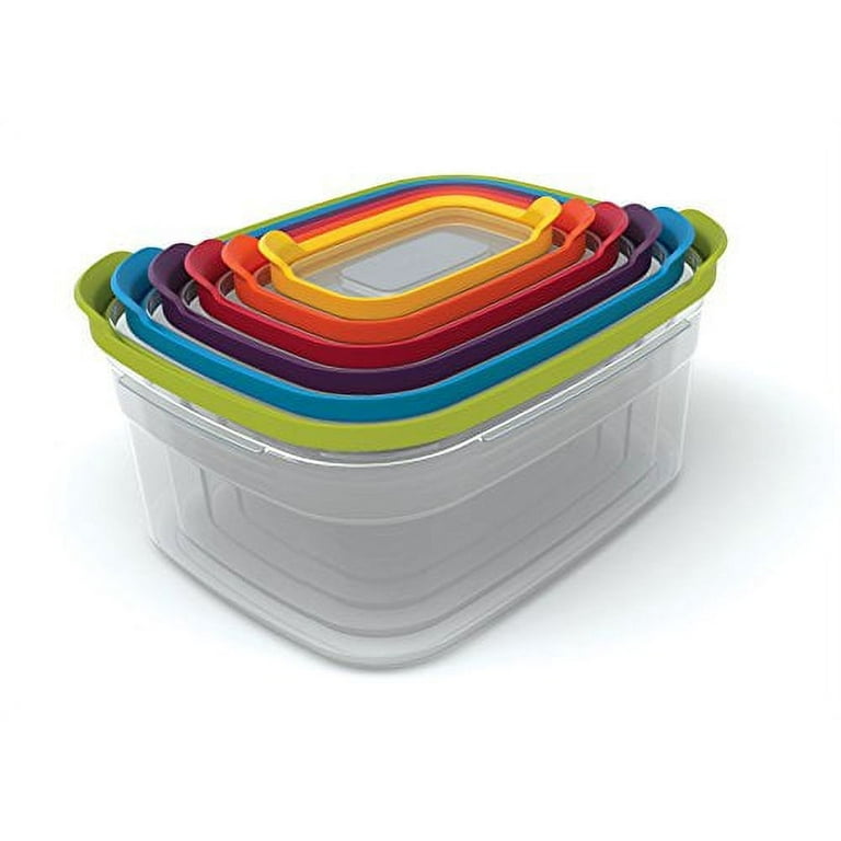 Joseph Joseph Nest Lock, 4 Piece Plastic Food Kitchen Storage Container set  with lids, Leak Proof, Airtight, Space Saving, BPA free- Multicolour