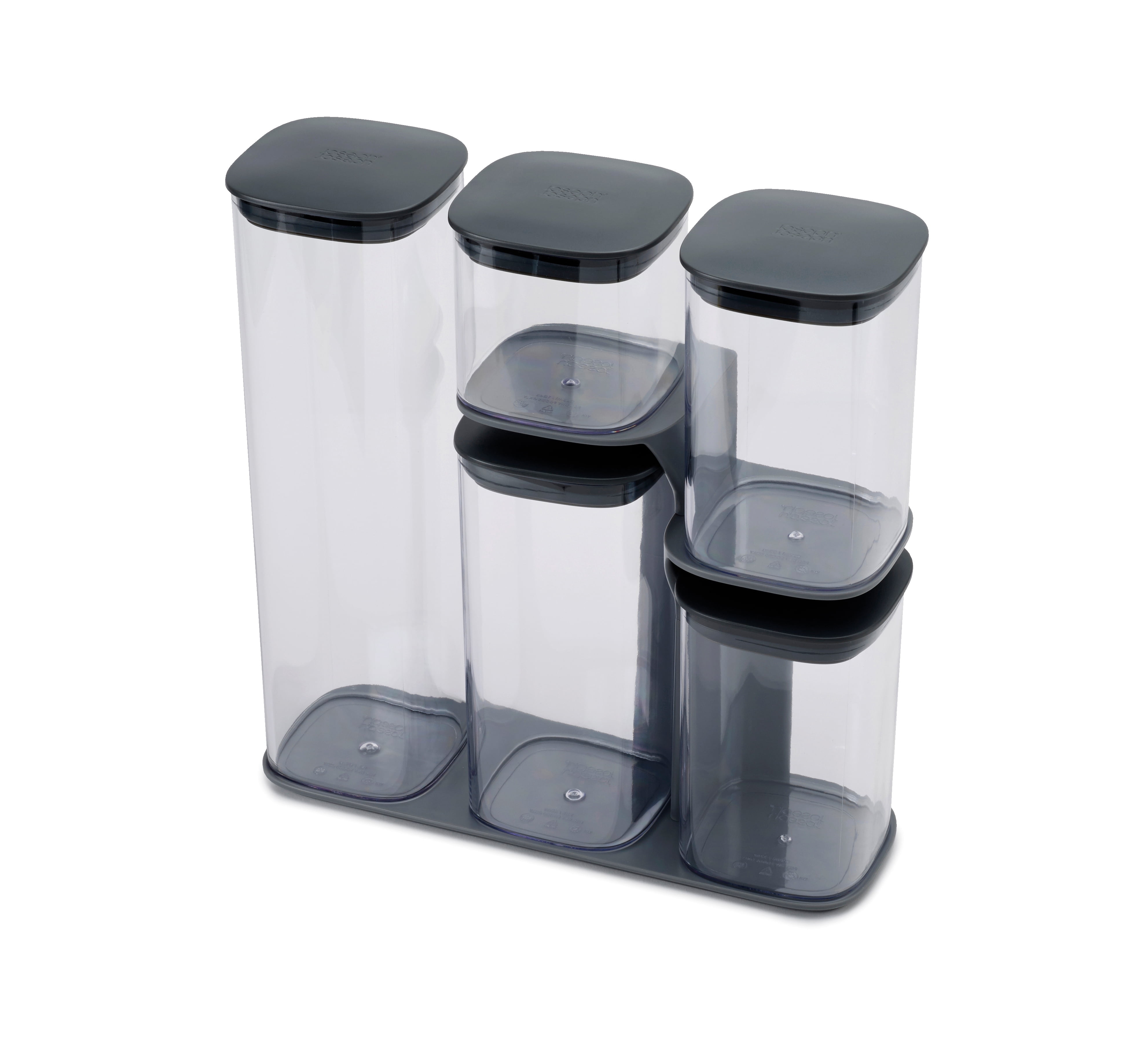 Gray 5-Piece BPA-Free Plastic Food Storage Container Set