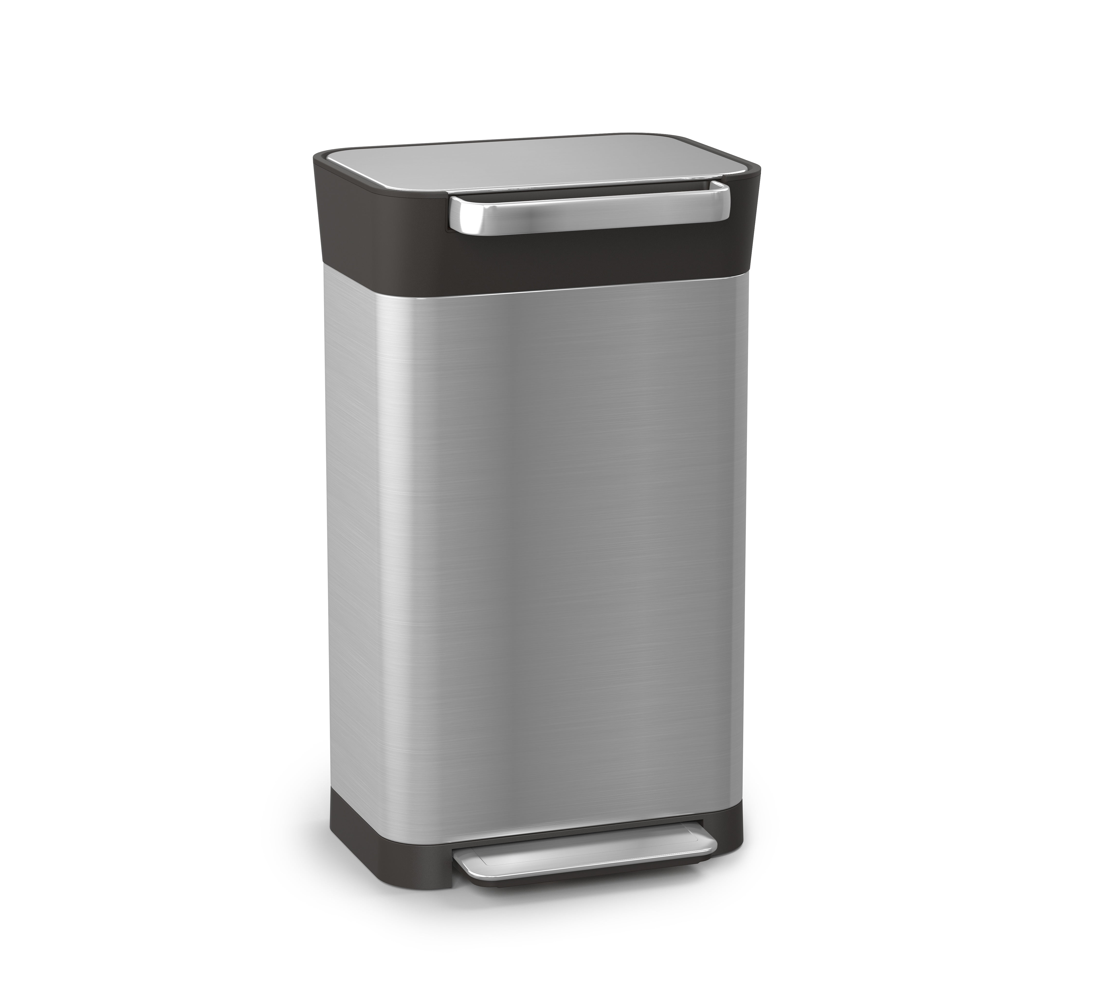 Fingerprint Resistant Stainless Steel Rectangular Trash Can with Pedal