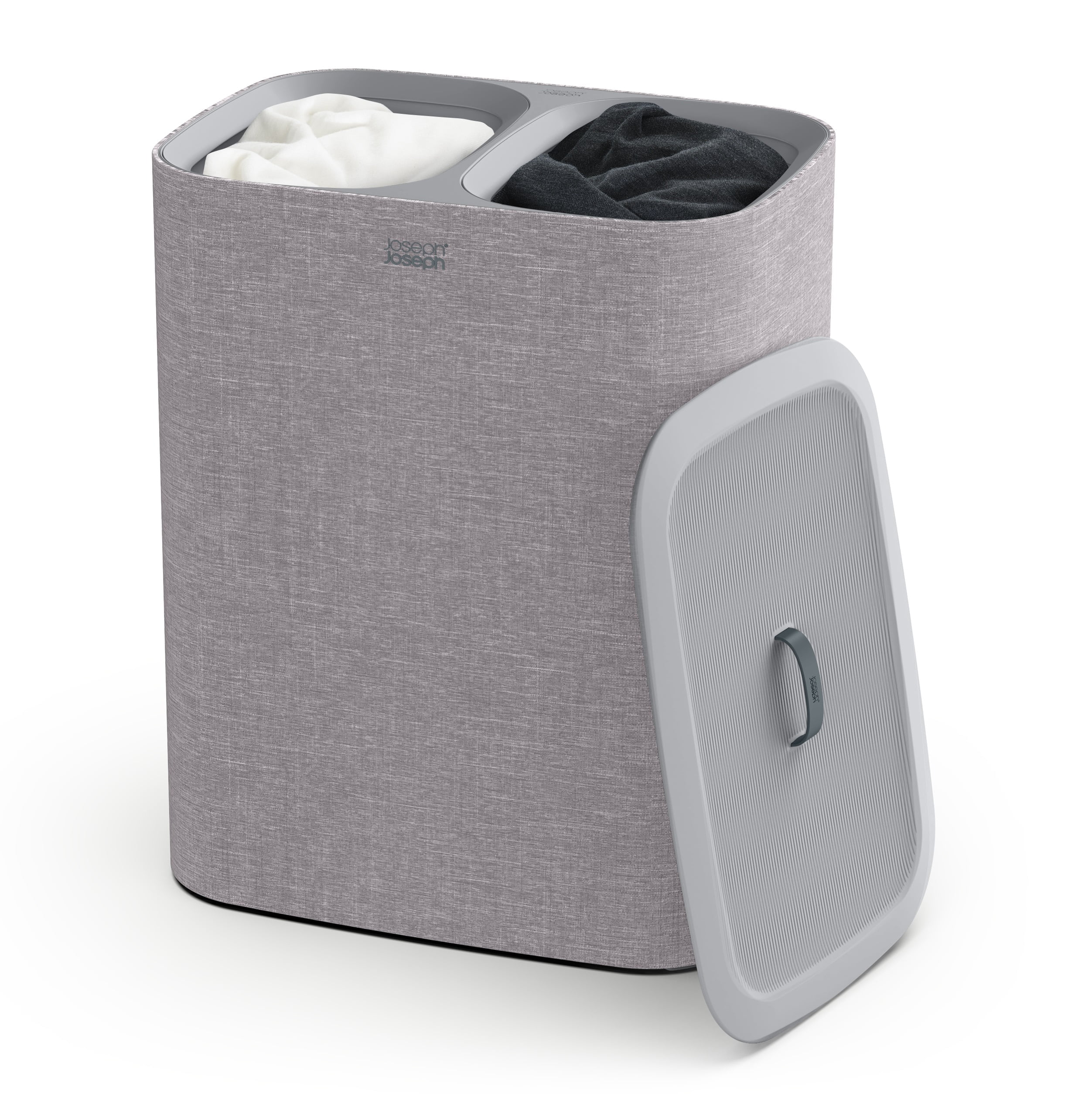 Gray Plastic Kids Laundry Sorter with Lid