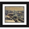 thumbnail image 1 of Joseph Le Pan de Ligny 17x15 Black Ornate Wood Framed Double Matted Museum Art Print Titled - Montmartre Under the Snow (Location of the New Racetrack) (1898), 1 of 5