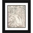 thumbnail image 1 of Joseph Mallord William Turner 12x14 Black Ornate Wood Framed Double Matted Museum Art Print Titled: A Waterfall (1795-1796), 1 of 5