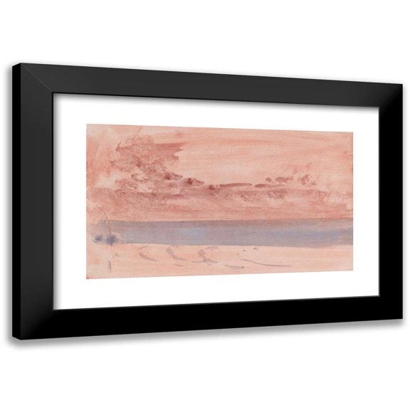 Joseph Mallord William Turner 14x10 Black Modern Framed Museum Art Print Titled - The Channel Sketchbook 39 (ca. 1845)