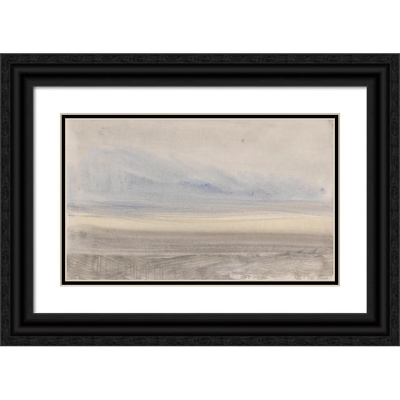 Joseph Mallord William Turner 14x10 Black Ornate Wood Framed Double Matted Museum Art Print Titled: The Channel Sketchbook 5 (ca. 1845)