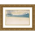 thumbnail image 1 of Joseph Mallord William Turner 14x10 Gold Ornate Wood Frame and Double Matted Museum Art Print Titled - The Channel Sketchbook 11 (ca. 1845), 1 of 4