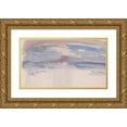thumbnail image 1 of Joseph Mallord William Turner 14x10 Gold Ornate Wood Frame and Double Matted Museum Art Print Titled - The Channel Sketchbook 15 (ca. 1845), 1 of 4