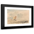 thumbnail image 1 of Joseph Mallord William Turner 14x11 Black Modern Framed Museum Art Print Titled - A Sea Piece, a Rough Sea with a Fishing Boat (1820 to 1830), 1 of 5