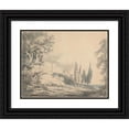 thumbnail image 1 of Joseph Mallord William Turner 14x12 Black Ornate Wood Framed Double Matted Museum Art Print Titled: Villa D'E is (ca. 1796), 1 of 5