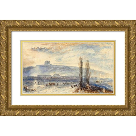 Joseph Mallord William Turner 18x12 Gold Ornate Wood Frame and Double Matted Museum Art Print Titled - Brienne