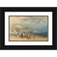 thumbnail image 1 of Joseph Mallord William Turner 18x13 Black Ornate Wood Framed Double Matted Museum Art Print Titled - Folkestone Harbour and Coast to Dover (ca. 1829), 1 of 5
