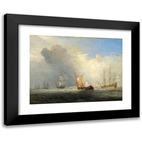 Joseph Mallord William Turner 18x14 Black Modern Framed Museum Art Print Titled - Rotterdam Ferry-Boat (1833)