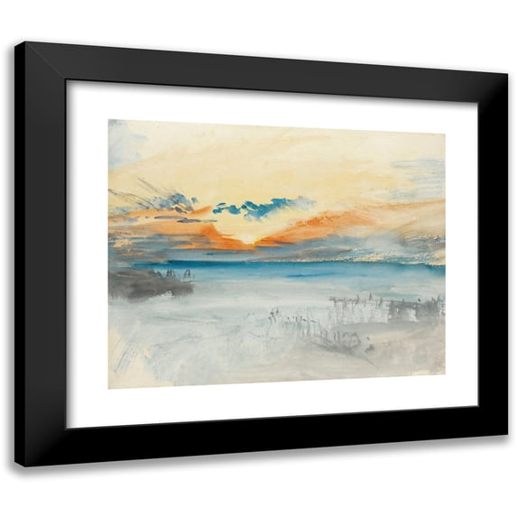 Joseph Mallord William Turner 18x15 Black Modern Framed Museum Art Print Titled - Sunset Over Water