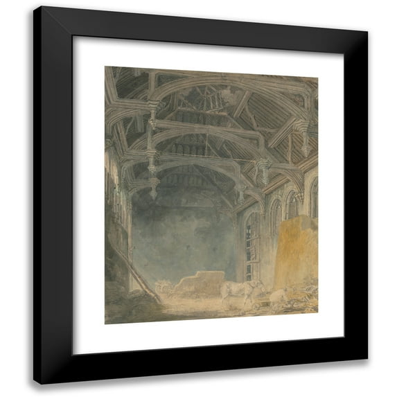 Joseph Mallord William Turner 20x24 Black Modern Framed Museum Art Print Titled - Interior of St. John's Palace, Eltham (ca. 1793)