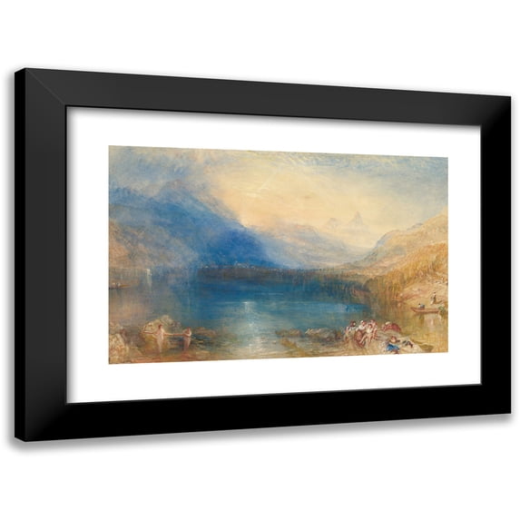 Joseph Mallord William Turner 24x17 Black Modern Framed Museum Art Print Titled - The Lake of Zug (1843)
