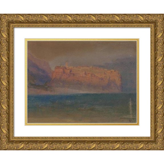 Joseph Mallord William Turner 24x18 Gold Ornate Framed and Double Matted Museum Art Print Titled - Corsica (Between 1830 and 1835)