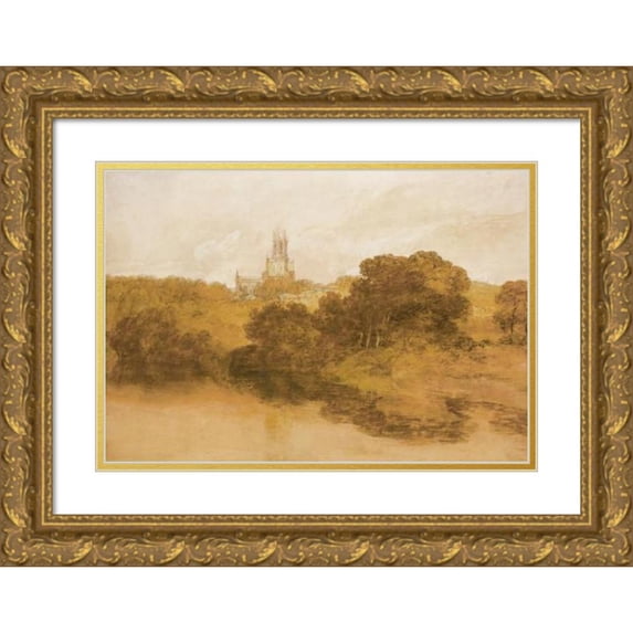 Joseph Mallord William Turner 24x18 Gold Ornate Framed and Double Matted Museum Art Print Titled - Fonthill Abbey, Wiltshire