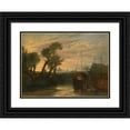 thumbnail image 1 of Joseph Mallord William Turner 24x19 Black Ornate Framed Double Matted Museum Art Print Titled: Newark Abbey (1806 - 1807), 1 of 5