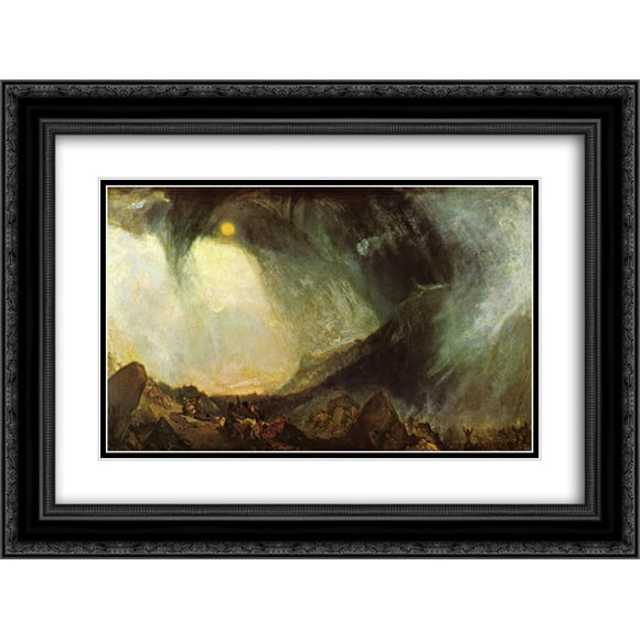 Joseph Mallord William Turner 2x Matted 24x18 Black Ornate Framed Art Print 'Snow Storm: Hannibal and His Army Crossing the Alps'