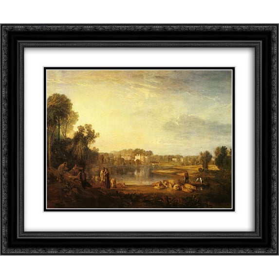 Joseph Mallord William Turner 2x Matted 24x20 Black Ornate Framed Art Print 'Pope's Villa, at Twickenham'