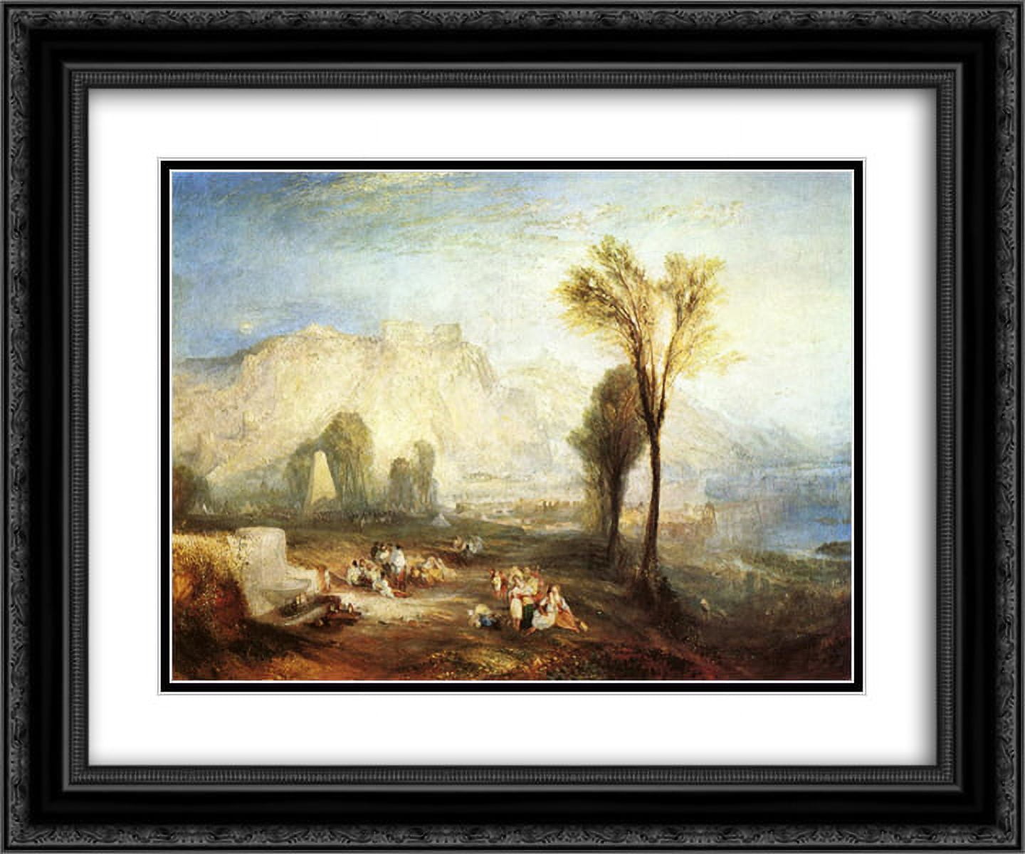 Joseph Mallord William Turner 2x Matted 24x20 Black Ornate Framed Art Print 'The Bright Stone of Honor (Ehrenbrietstein) and the Tomb of Marceau, from Byron's 'Childe Harold''