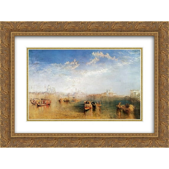 Joseph Mallord William Turner 2x Matted 24x20 Gold Ornate Framed Art Print 'Giudecca, la Donna della Salute and San Georgio'