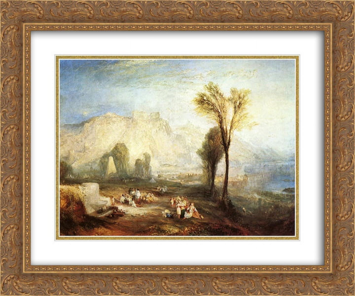 Joseph Mallord William Turner 2x Matted 24x20 Gold Ornate Framed Art Print 'The Bright Stone of Honor (Ehrenbrietstein) and the Tomb of Marceau, from Byron's 'Childe Harold''