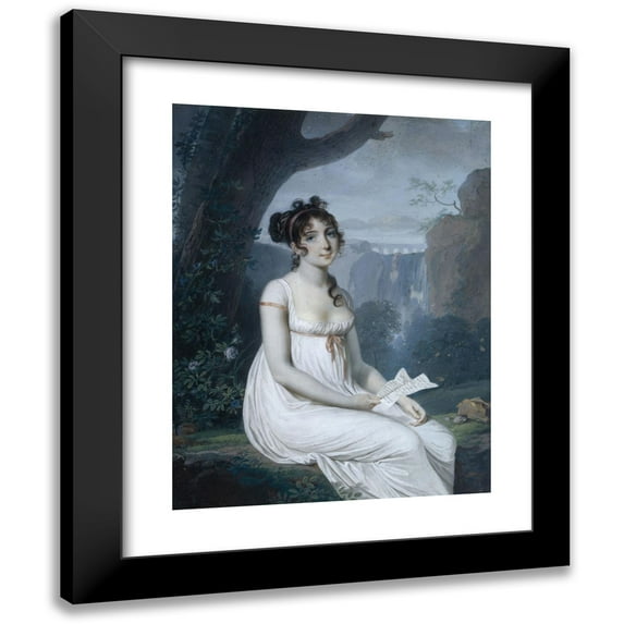 Joseph-Marie Bouton 15x18 Black Modern Framed Museum Art Print Titled - Presumed Portrait of the Singer Carolina Bianchi (1806)